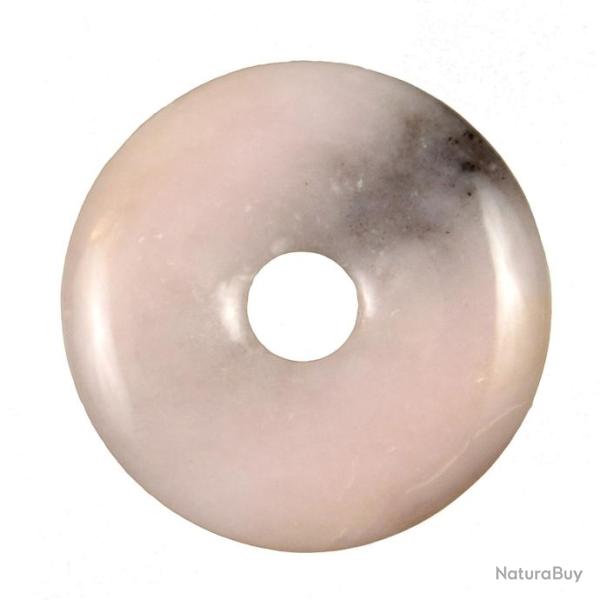 Donut Pi Chinois en opale rose des Andes pour pendentif 3 � 3.5 cm