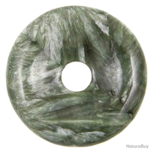 Donut Pi Chinois en s�raphinite pour pendentif 2.8 � 3.2 cm