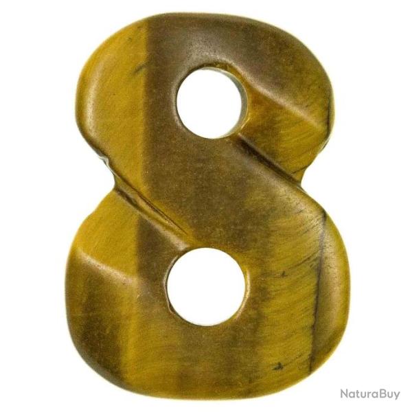 Pendentif symbole infini en oeil de tigre