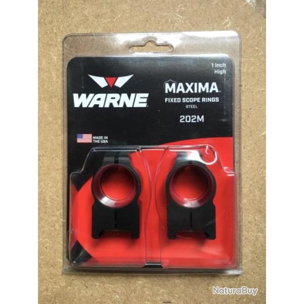 WARNE 202M high 25,4 mm 1 pouce collier serrage lunette montage arme chasse tir