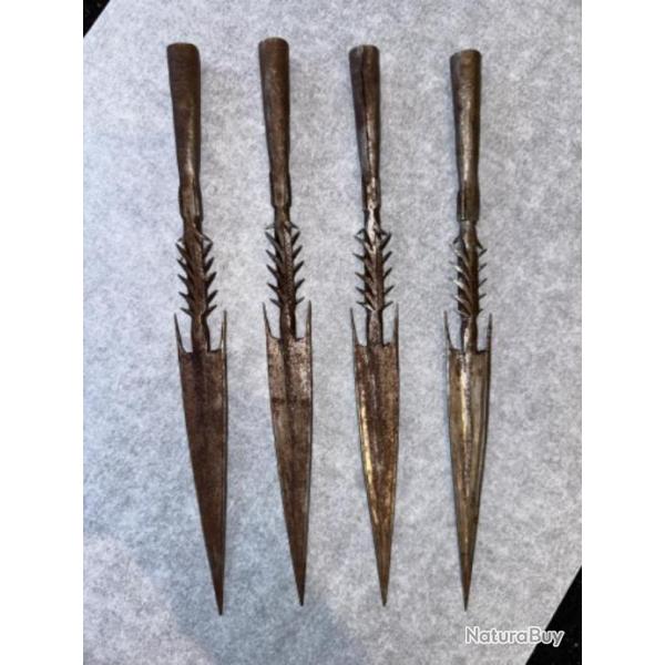 Lot 4 Pointes fl�ches harpon Africaines