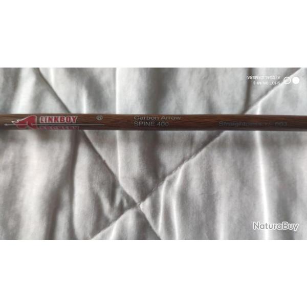 CARBON  tubes nus pour flches de chasse  lot de12 pices 32 " ID 6.2mm Spin 400  3D parcours