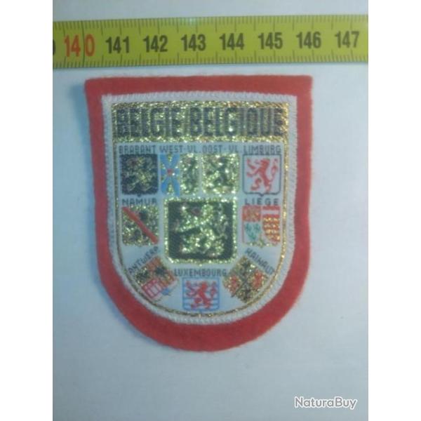 cusson tissu brod : " BELGIE BELGIQUE".