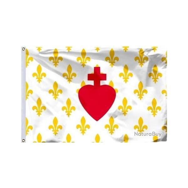 Tenture France Sacr� Coeur Fleurs de Lys 90X60cm