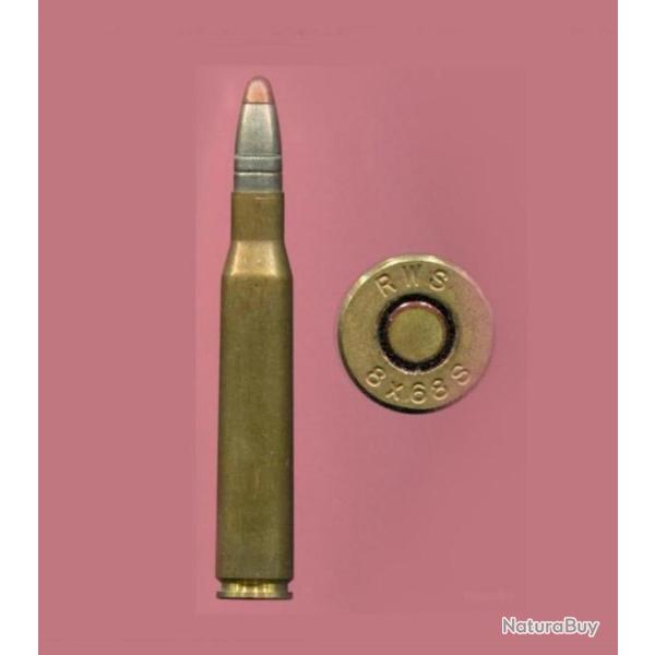 8 x 68S - RWS - balle nickel pointe cuivre