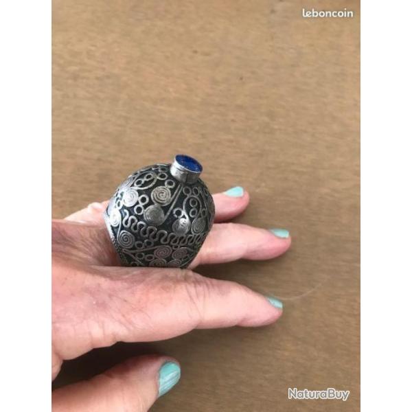 bague afghane argent cisel� pierre lapis lazuli