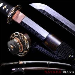 Katana Traditionnel en Acier 1095 sp&eacute;cial ! Lame Hitatsura & Polissage Sashikomi. Sabre Japonais de 