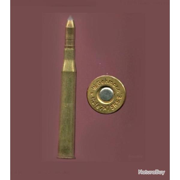 7 x 75 R Super Express Vom HOFE - W Gehmann - tui 75mm - longue balle cuivre pointe plomb