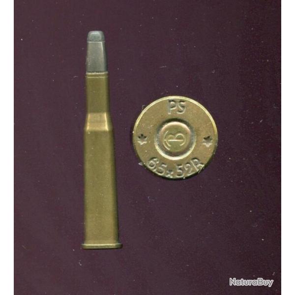 6.5 x 52 R - marquage : PS * 6.5x52R * - balle nickel pointe plomb plate
