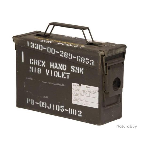 CAISSE  MUNITION MTAL D'OCCASION CAL.30 / 7.62 23 x 17,5 x 9 cm