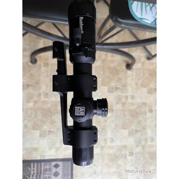 Lunette BUSHNELL AR 15 1-4 X 24 r�tic drop zone 223 mont�e sur un Sightmark  Cantilever 30mm 20 MOA