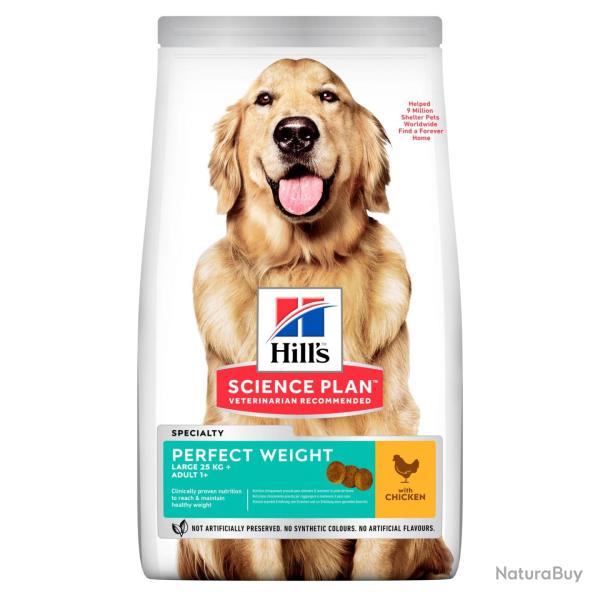 HILLS CANINE ADULT PERFECT WEIGHT LARGE BREAD POULET 12KGS