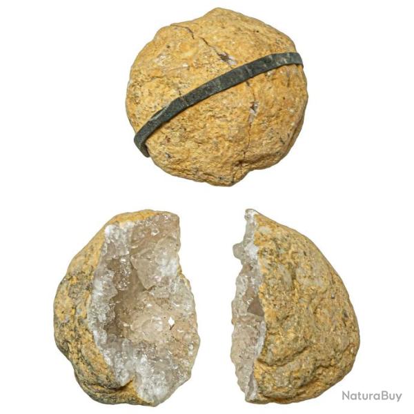 G�odinos petite g�ode de quartz enti�re et d�j� ouverte - 4 � 5 cm - A l'unit�