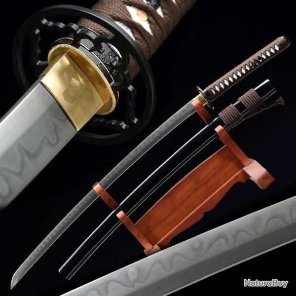 Katana haut de gamme. Acier 1095. Hamon & peau de raie v�ritable