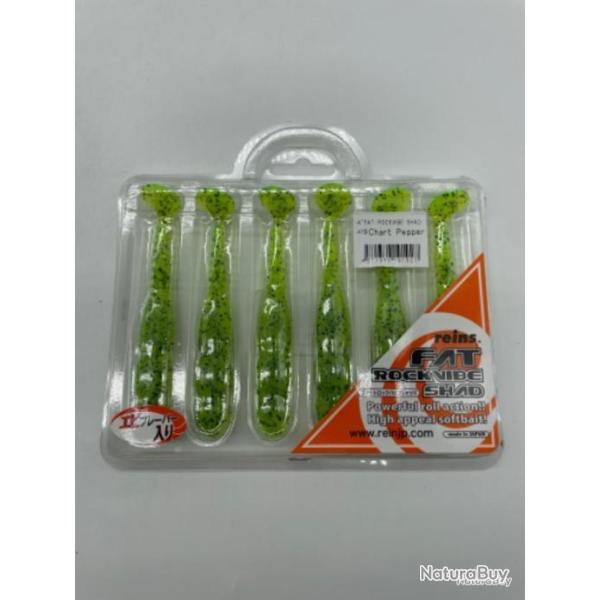 Leurres souples reins fat rockvibe Shad chart pepper