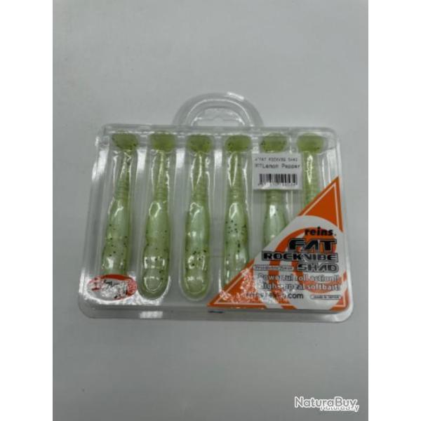 Leurres souples reins fat rockvibe Shad lemon pepper