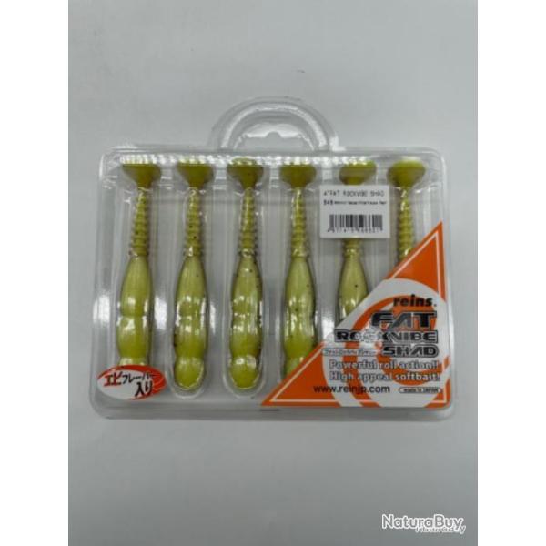 Leurres souples reins fat rockvibe Shad pepper/chartreuse pearl