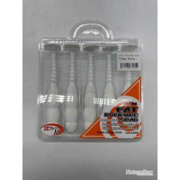 Leurres souples reins fat rockvibe Shad mat white