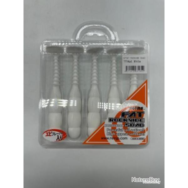 Leurres souples reins fat rockvibe Shad mat white