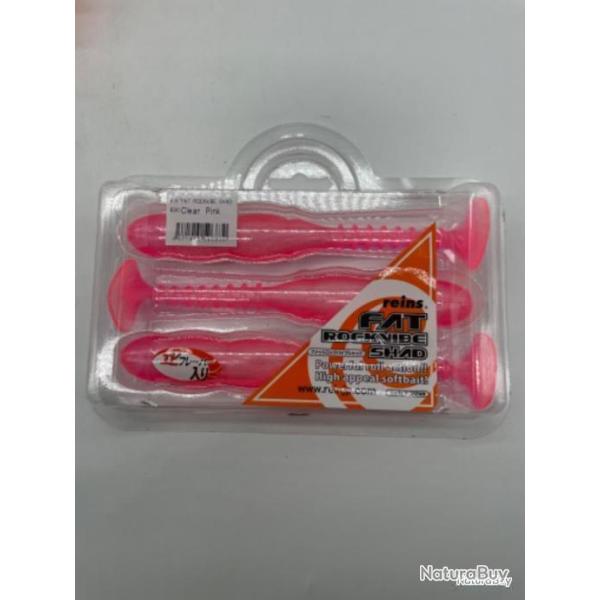 Leurres souples reins fat rockvibe Shad clear pink 6,5 pouces