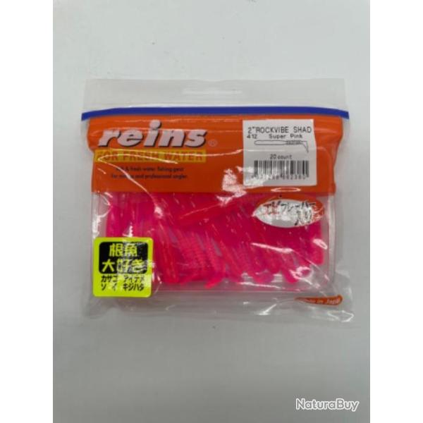 Leurres souples reins rockvibe Shad super pink 2 pouces
