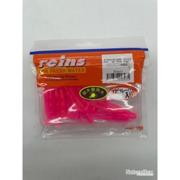 Leurres souples reins rockvibe Shad UV pink sigh 2 pouces