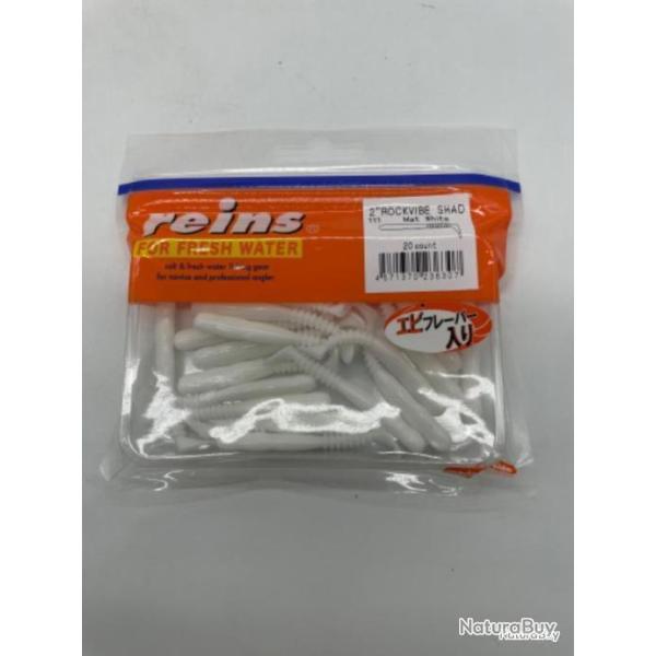 Leurres souples reins rockvibe Shad mat white 2 pouces