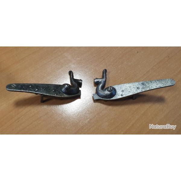 Paire de Platines pour   fusil � percussion
