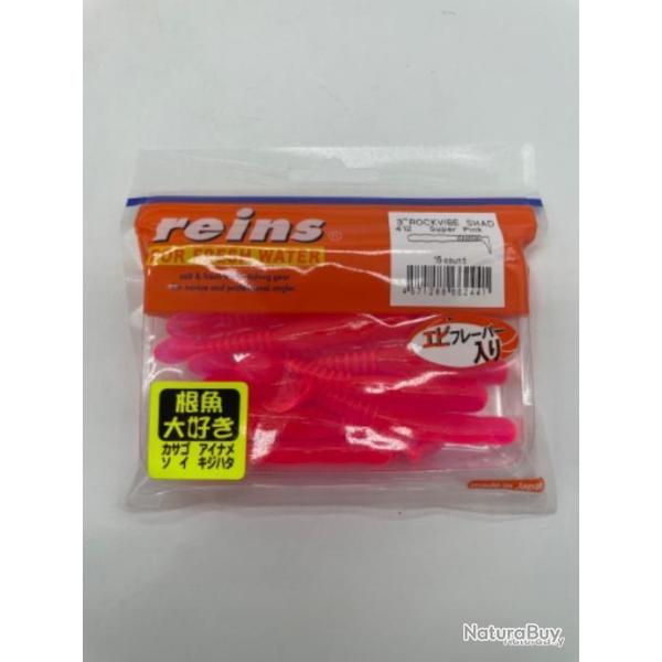 Leurres souples reins rockvibe Shad super pink 3 pouces