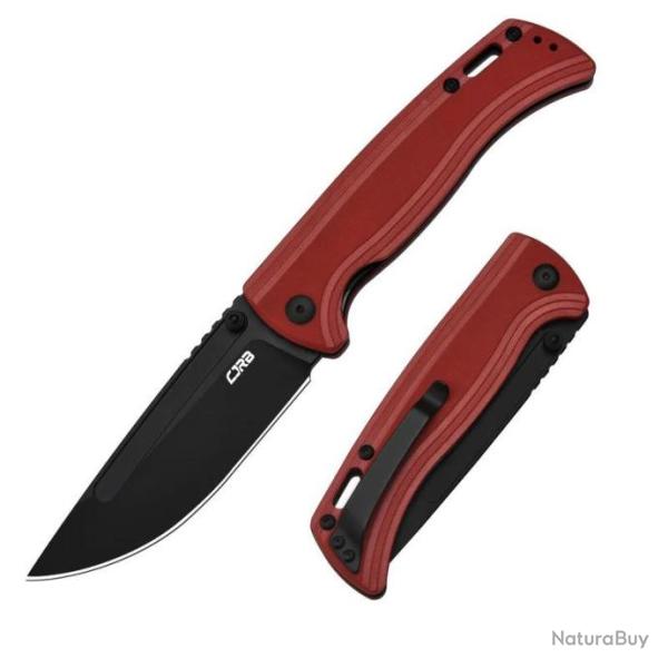 Couteau CJRB Resource Red G10 Handles AR-RPM9 Black Blade IKBS Liner Lock Clip J1932BRE