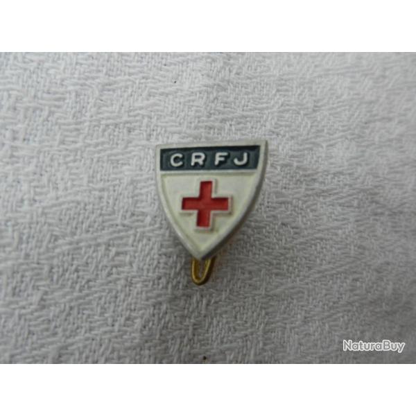 ancienne petite broche �pinglette CRFJ croix rouge fran�aise jeunesse