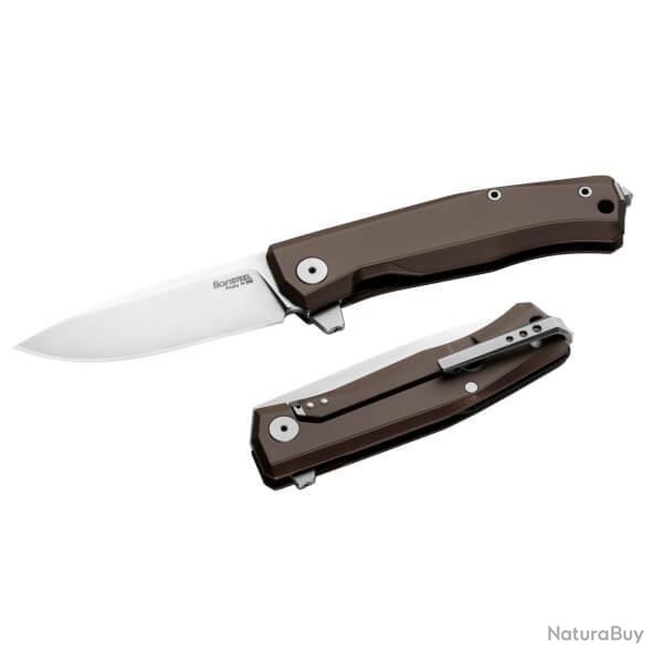 MT01A.ES Couteau pliant Lionsteel "Myto" Aluminium marron avec outil de serrage