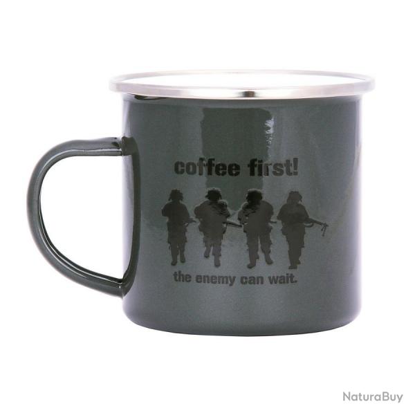 Tasse �maill�e Coffee First (Couleur Vert)