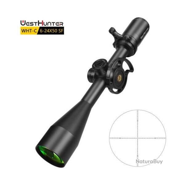 WestHunter WHT-C 6-24X50 SFP lunettes De Vis�e Mil Colliers Rail 20mm Parasoleil Tir Tactique Chasse