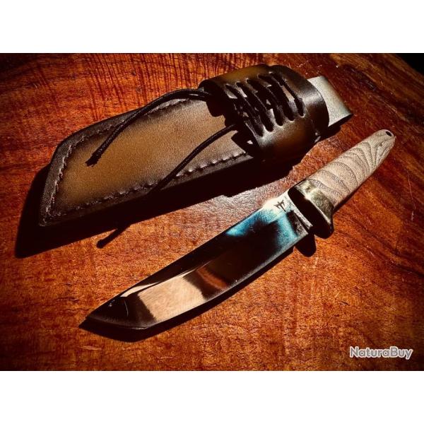 Couteau Tanto - Bois d'Eum - Lame polie miroir
