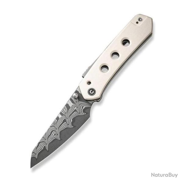 Couteau CIVIVI Vision FG Ivory Lame Damas Reverse Tanto Mche G10 IKBS Superlock Clip CIVC22036DS1