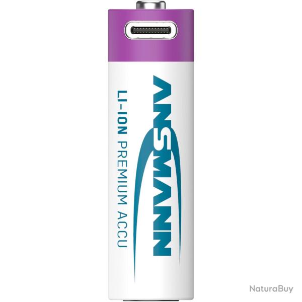 Piles rechargeables Li-Ion 1,5V AA type 2000 USB-C par 4