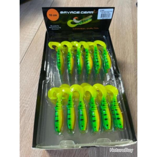 Leurre souple Savage Gear Cannibal curtail 10 cm Firetiger