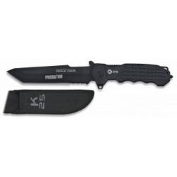 Couteau K25 "Predator" noir. &Eacute;tui. Lame 14