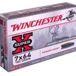 20 CARTOUCHES WINCHESTER POWER POINT 162gr CALIBRE 7x64
