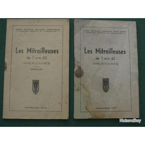 documents d'instruction sur la Mitrailleuses Browning  1919 /1917 A  De 7,62 Am�ricaine