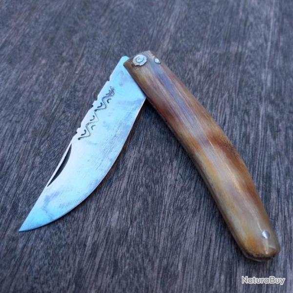 Couteau ARTISANAL 2 CLOUS Capucin de KAHRAMANMARAS Manche en corne