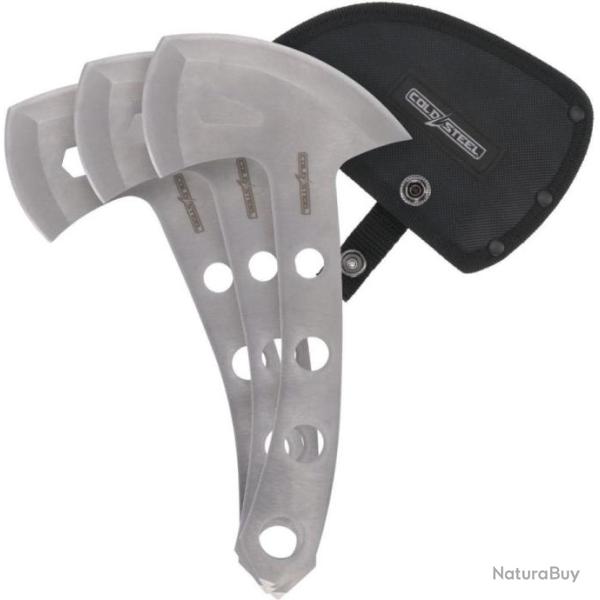 Haches de Lancer Cold Steel Throwing Axe Set Lame Acier 420 Etui Nylon CSTH50AX3PK