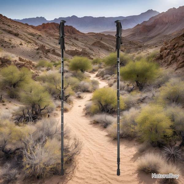 B�TON DE MARCHE NORDIQUE RANDONN�E ENERGIA DUR ALUMIN 2 FULL CONTROL BLACK RESSORT ANTI-CHOC