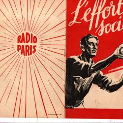 collaboration plaquette radio paris l'effort social 1941-42 , rare