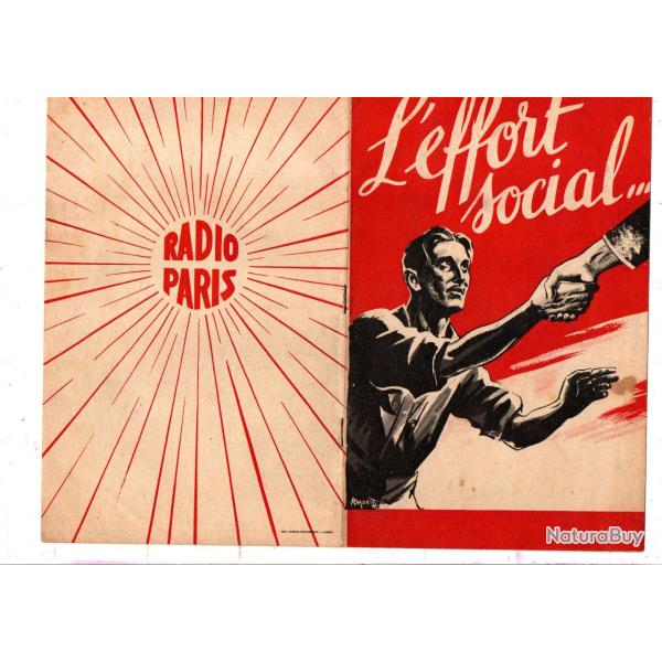 collaboration plaquette radio paris l'effort social 1941-42 , rare