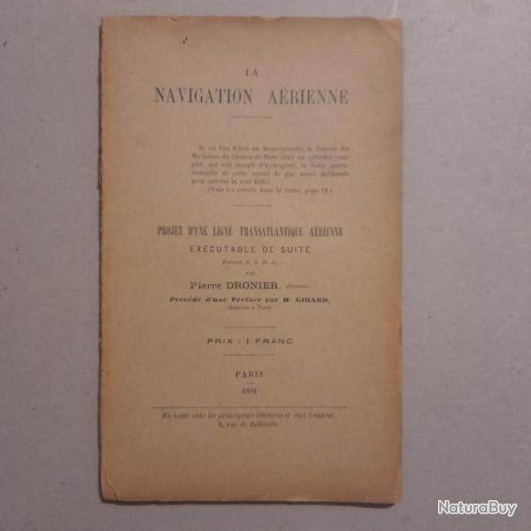 La navigation arienne. Projet d'une ligne transatlantique arienne excutable de suite. 1894