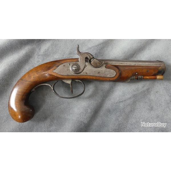 Tr�s beau pistolet de voyage a percussion  XIXe vers 1830