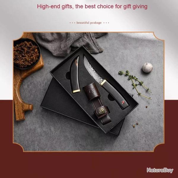 Couteau Japonais style Damas Etui Ebene, Modele: E