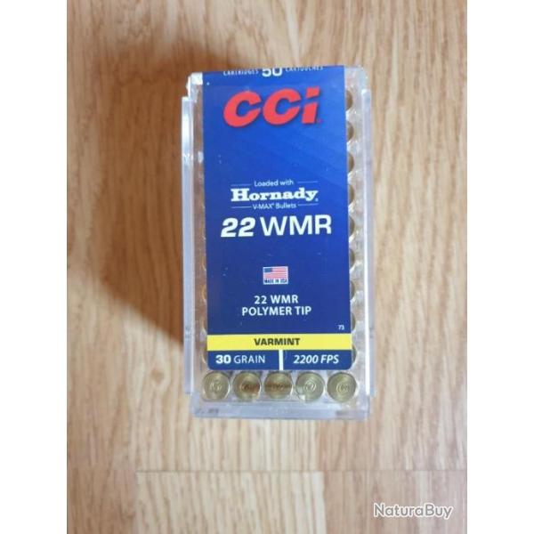 .22wmr / .22mag CCI 30gr v-max poly tip - boite 50